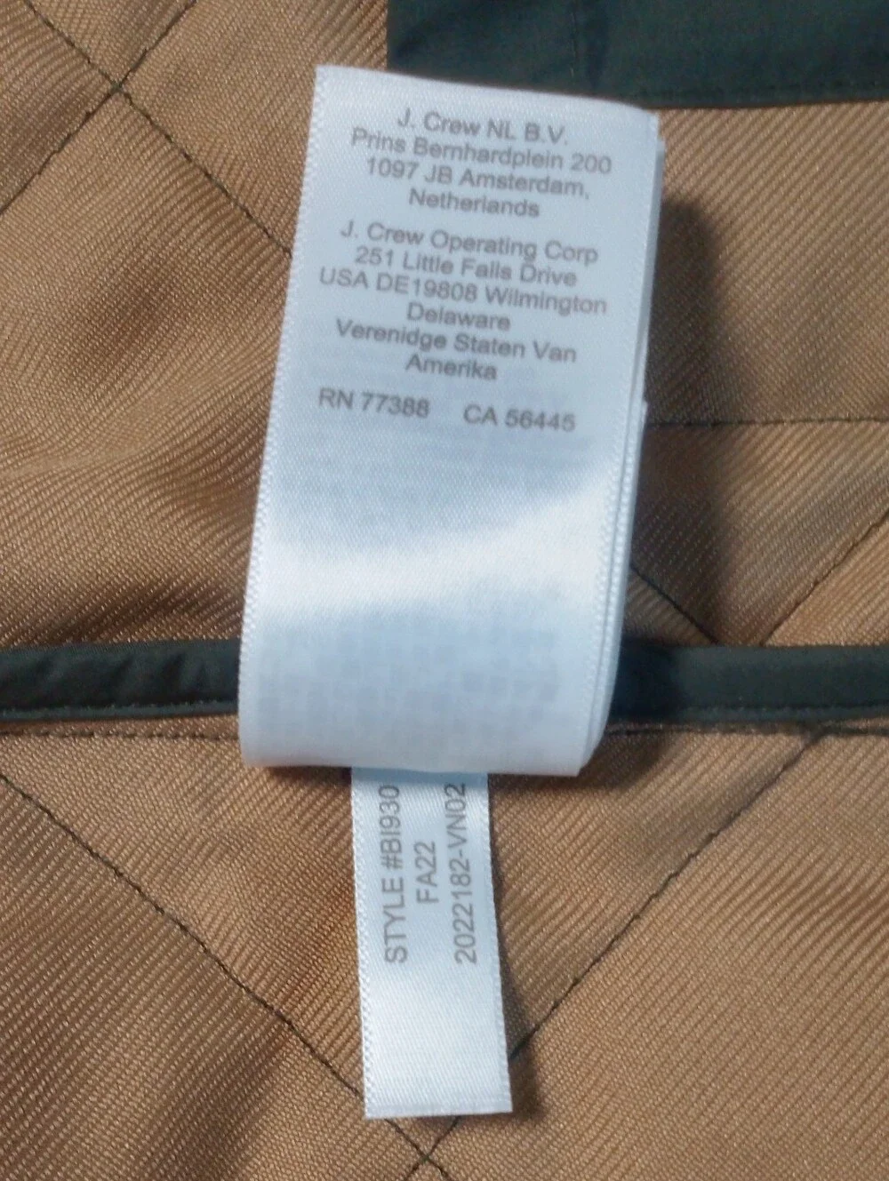 J.Crew Walker Quilted Vest Men M Olive Green B1930 Preppy